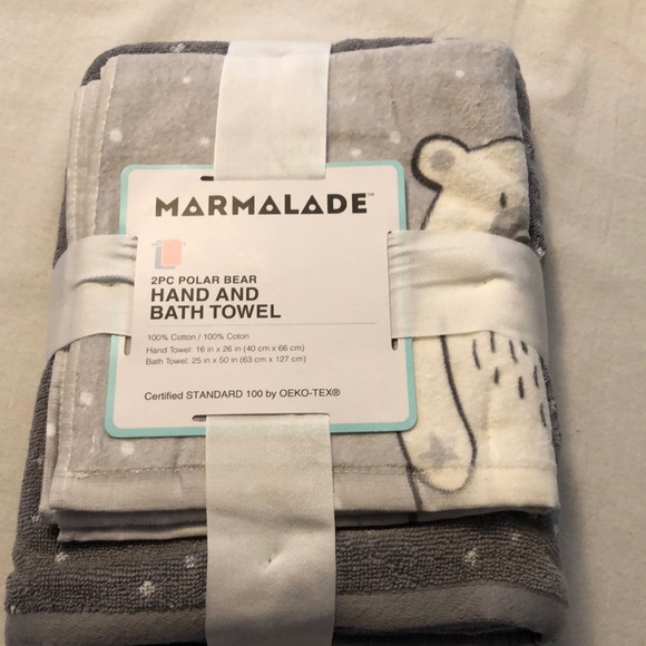 Bed Bath & Beyond Bath, Skin & Hair Marmalade 2pc Polar Bear Hand And Bath Towel Poshmark